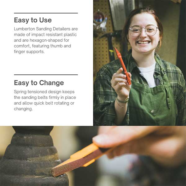 Sanding Detailer Replacement Belts - 180 Grit - 1/4" - 10 Pack