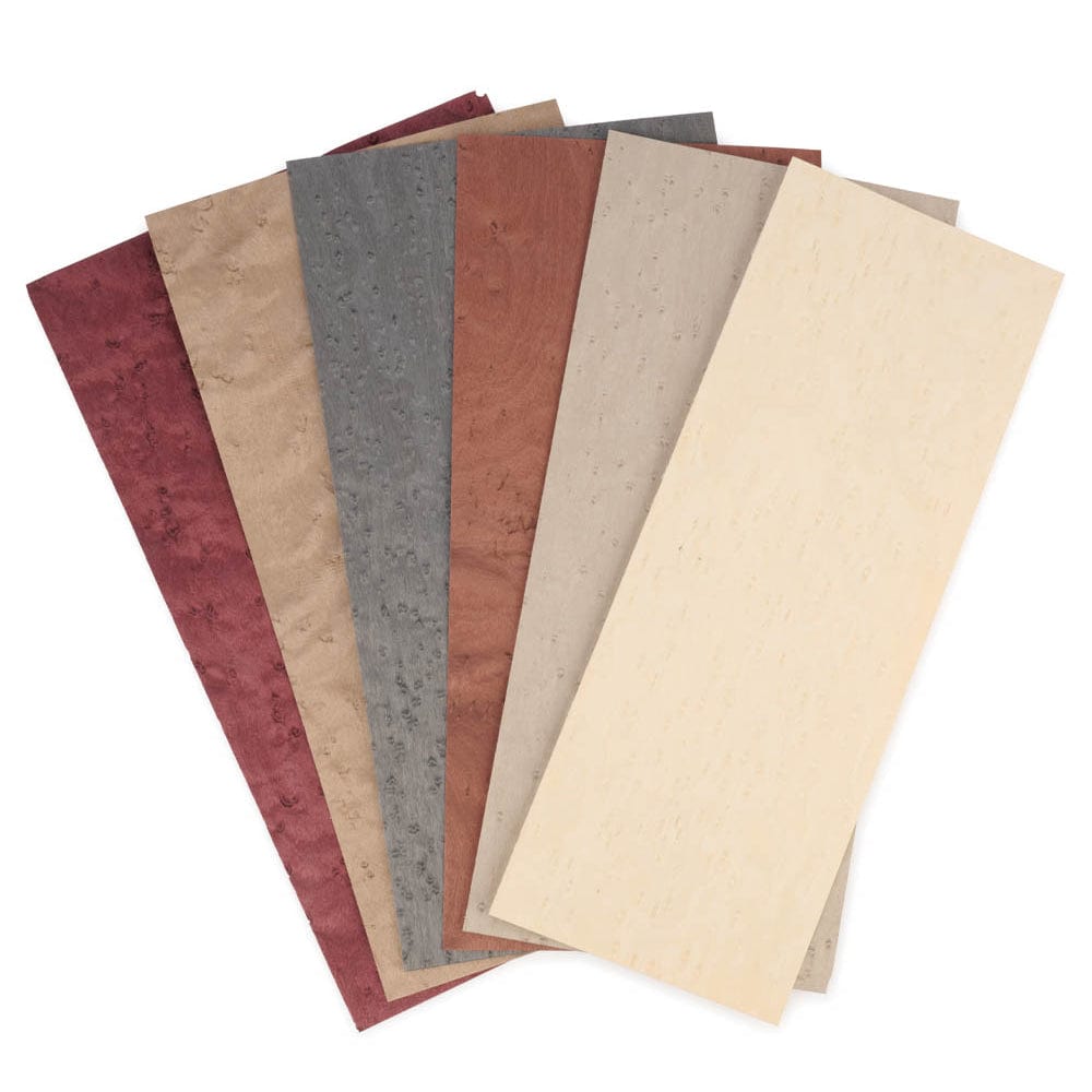 Dyed Birdseye Mixed Veneer Pack - 4-1/2" to 7-1/2" Width - 3 Square Foot Pack