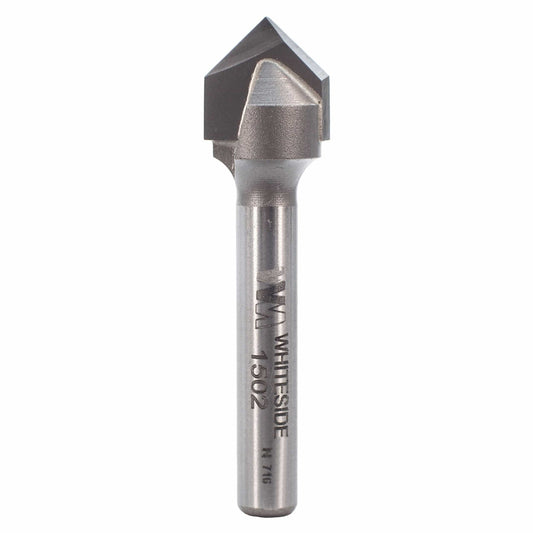 1502 90-Degree V Groove Router Bit 1/4" SH 1/2" D X 1/4" P X 1-7/8" OL alt 0