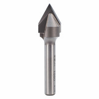 1550 60° V-Groove CNC Router Bit 1/4" SH 1/2" D X 7/16" P X 2" OL alt 0