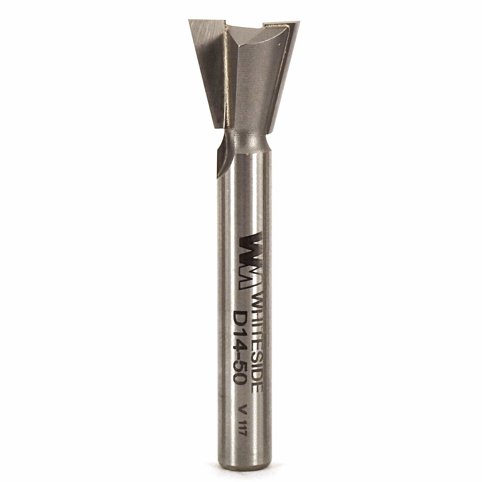 D14-50 Dovetail Router Bit 14 Degree 1/4" SH 1/2" D x 1/2" C x 2" OL alt 0