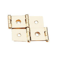 Non-mortise Hinge Polished Brass Plated fits 3/4" Panels Pair alt 0