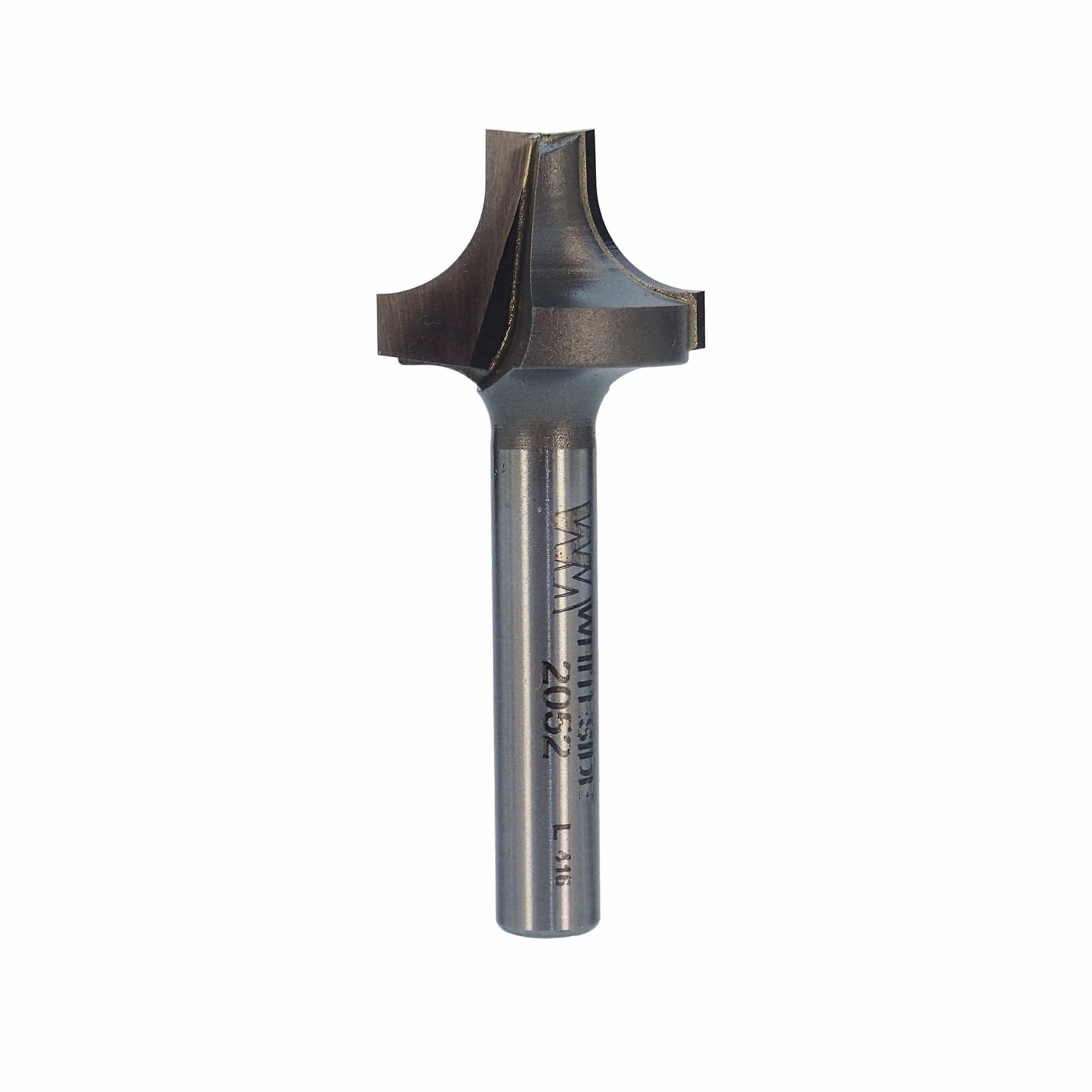 2052 Plunge Roundover Router Bit 1/4" R X 3/4" A X 1/4" B 3/8" C 1-7/8" OL alt 0