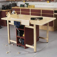 Downloadable Woodworking Project Plan to Build Drop-Leaf Workbench alt 0