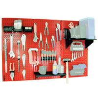 Steel Pegboard, Standard Workbench Kit in Red with Black Accessories alt 0