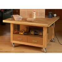 Downloadable Woodworking Project Plan to Build Reliably Rugged Assembly Table alt 0