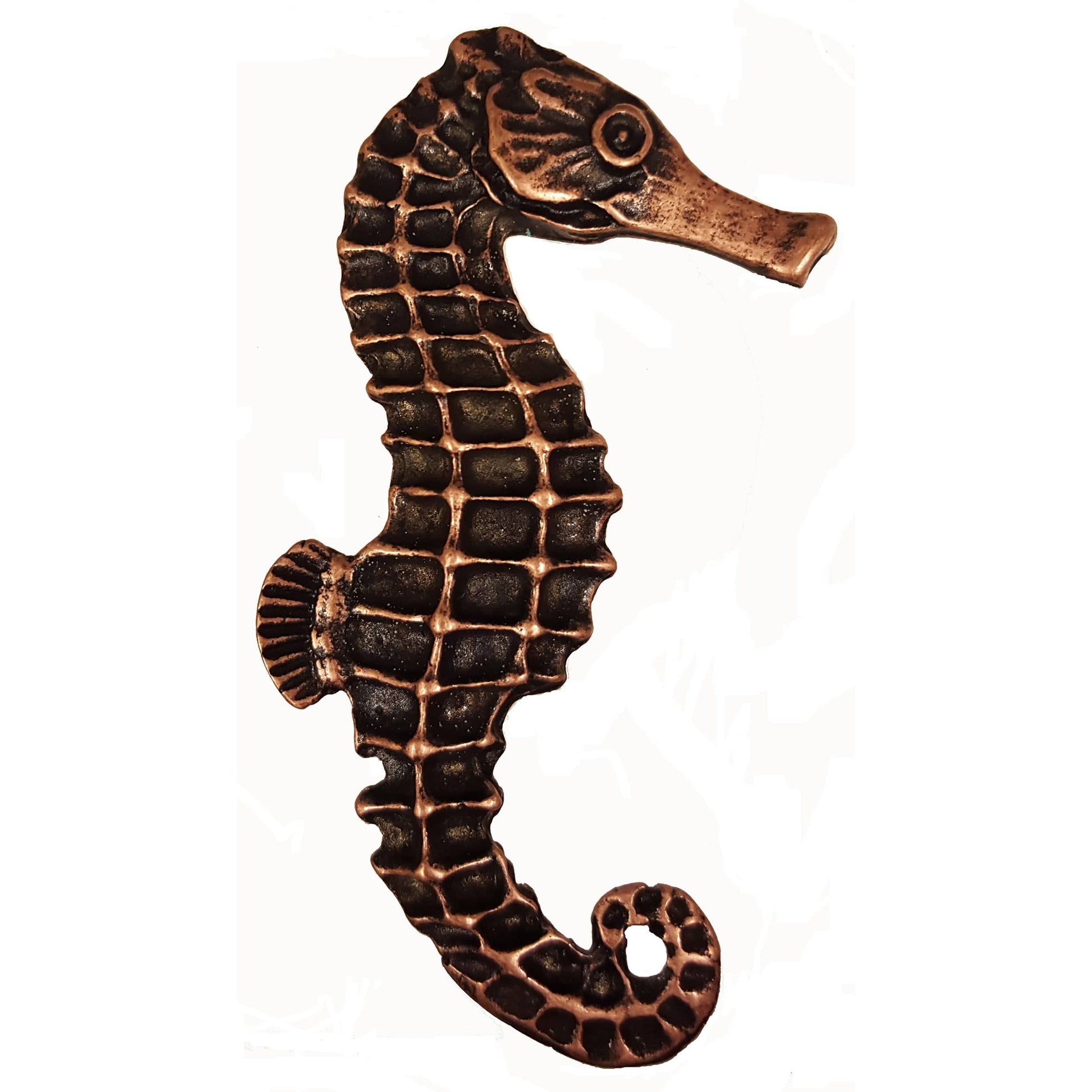 Large Seahorse Knob, Right, Antique Copper, Model 234AC alt 0
