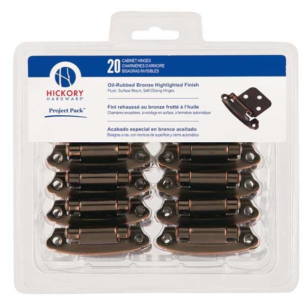 Surface Self-Closing Flush Hinges Project Pack, Oil Rubbed Bronze, 20 pieces alt 0
