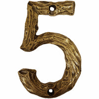 LHN5-AB Log House Number 5, Antique Brass, 1 piece alt 0