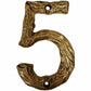 LHN5-AB Log House Number 5, Antique Brass, 1 piece alt 0