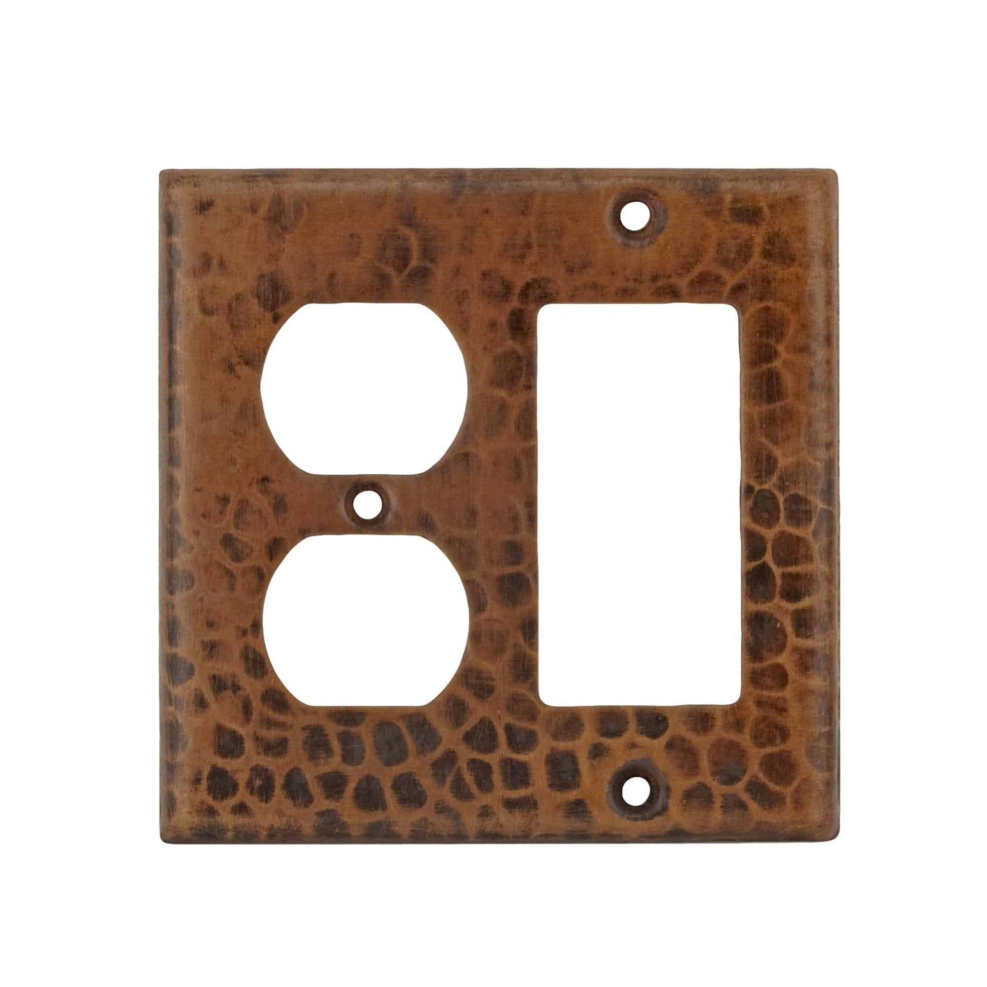 Combination 2-Hole Outlet and Ground Fault / Rocker GFI Switchplate Cover alt 0