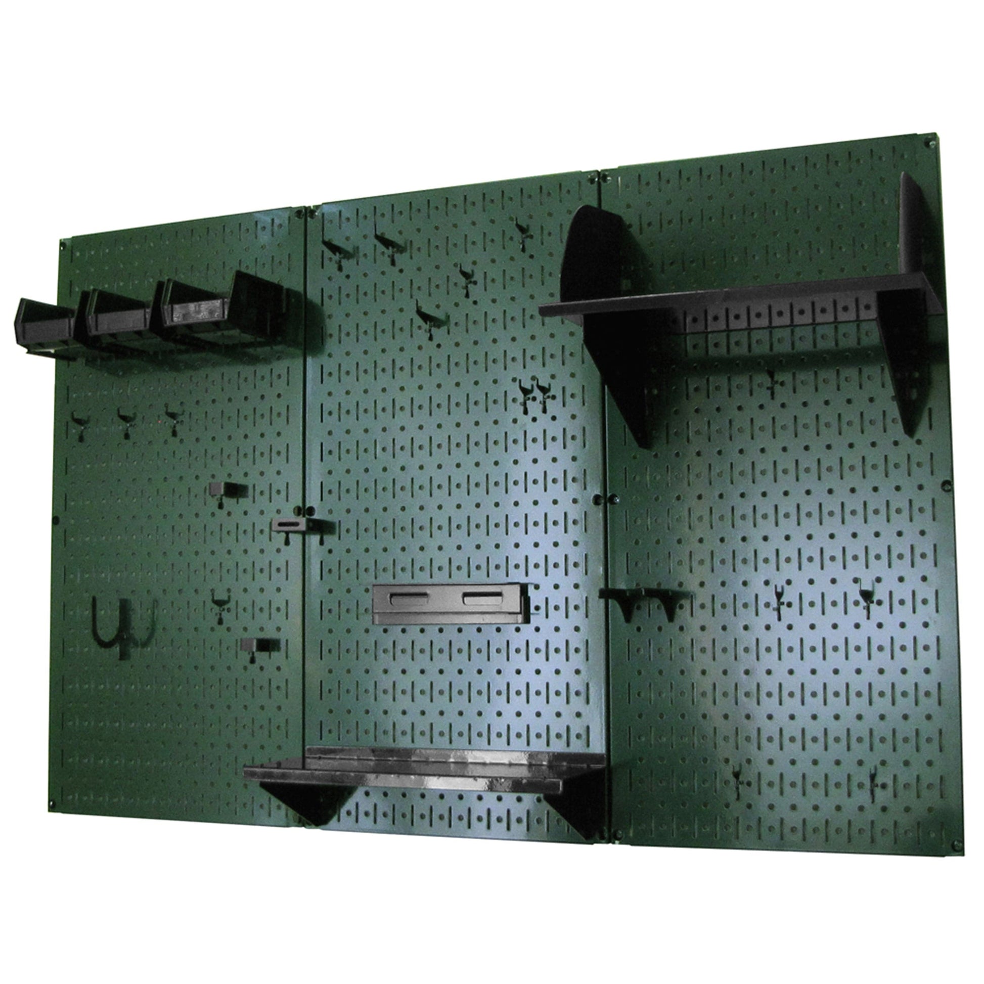 4' Metal Pegboard Standard Tool Storage Kit - Green Toolboard & Black Accessories alt 0
