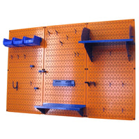 4' Metal Pegboard Standard Tool Storage Kit - Orange Toolboard & Blue Accessories alt 0
