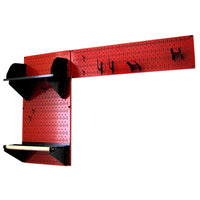 Pegboard Garden Tool Board Organizer with Red Pegboard and Black Accessories alt 0