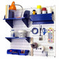 Pegboard Hobby Craft Pegboard Organizer Storage Kit with White Pegboard and Blue Accessories alt 0