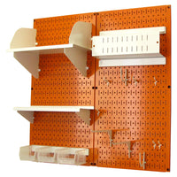 Pegboard Hobby Craft Pegboard Organizer Storage Kit with Orange Pegboard and White Accessories alt 0