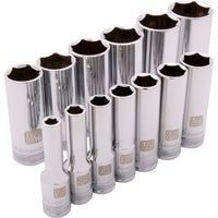 3/8" Drive 13pc 6-Point Deep SAE Socket Set, 1/4" - 1" alt 0