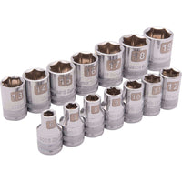 3/8" Drive 14pc 6-Point Standard Metric Socket Set, 6mm - 19mm alt 0