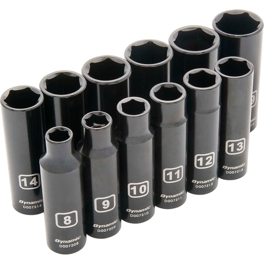 3/8" Drive 12pc 6-Point Metric Deep Impact Socket Set, 8mm - 19mm alt 0