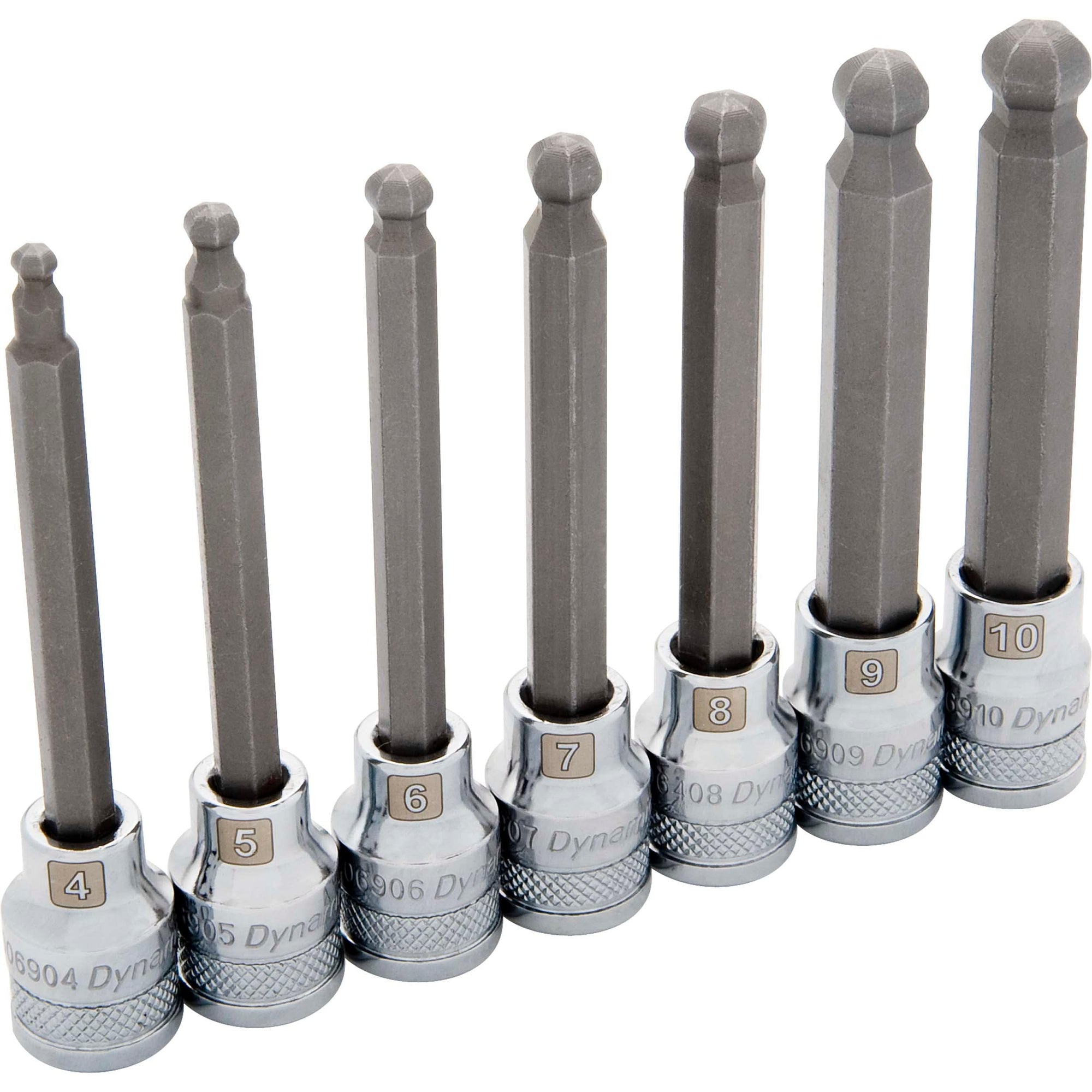 3/8" Drive 7pc Metric Long Ball Nose Hex Socket Set, 4mm - 10mm alt 0
