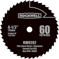4-1/2"  Compact HSS Circular Saw Blade, Model RW9282 alt 0
