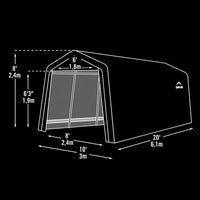 Auto Shelter, 10' x 20' x 8', Peak Style Instant Garage, Sandstone alt 0