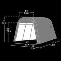 Auto Shelter 10' x 15' x 8' RoundTop Instant Garage, Sandstone alt 0