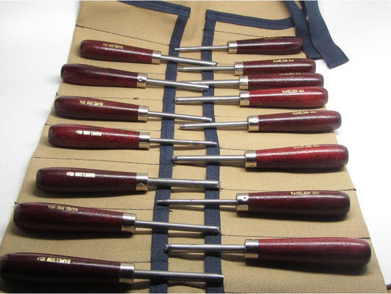15pc Oval, Round & MM Carvers Punches w/Tool Roll alt 0