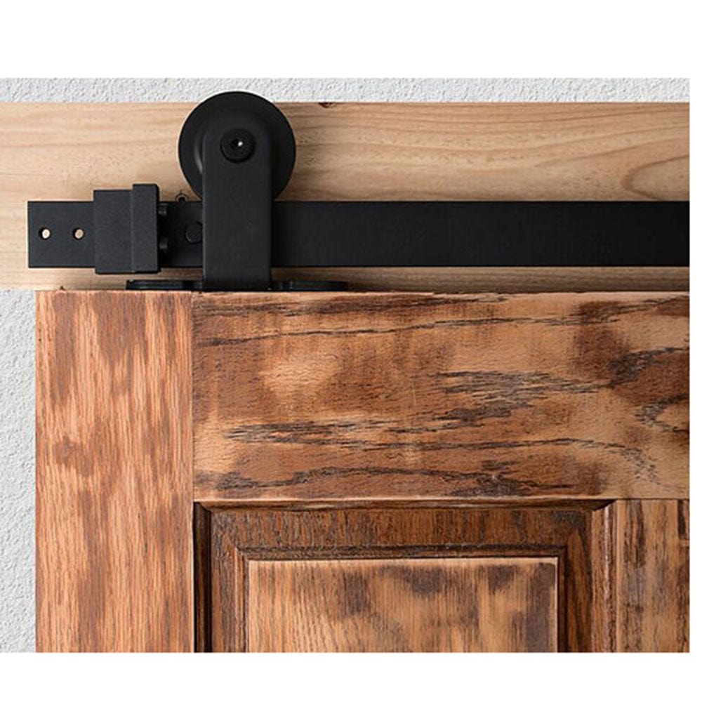 Barn Door Hardware Black Top Mount 6'6" Rail alt 0