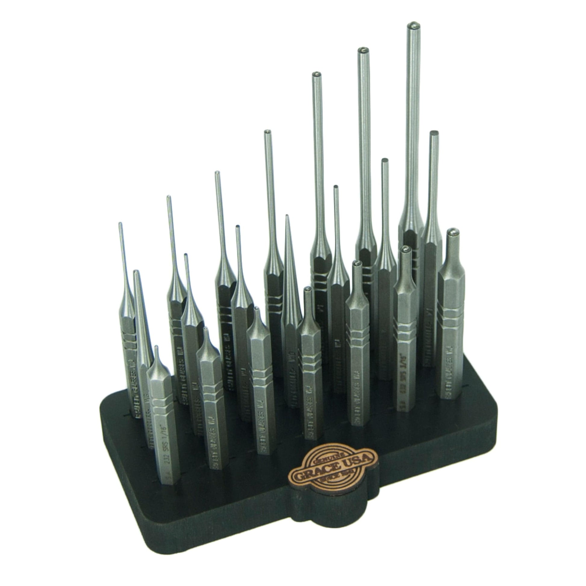 21 Piece Steel Punch Set w/Bench Block alt 0