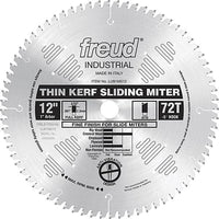 LU91M012 Sliding Compound Miter Saw Blade 12" X 1" Bore 72 Tooth Thin Kerf alt 0