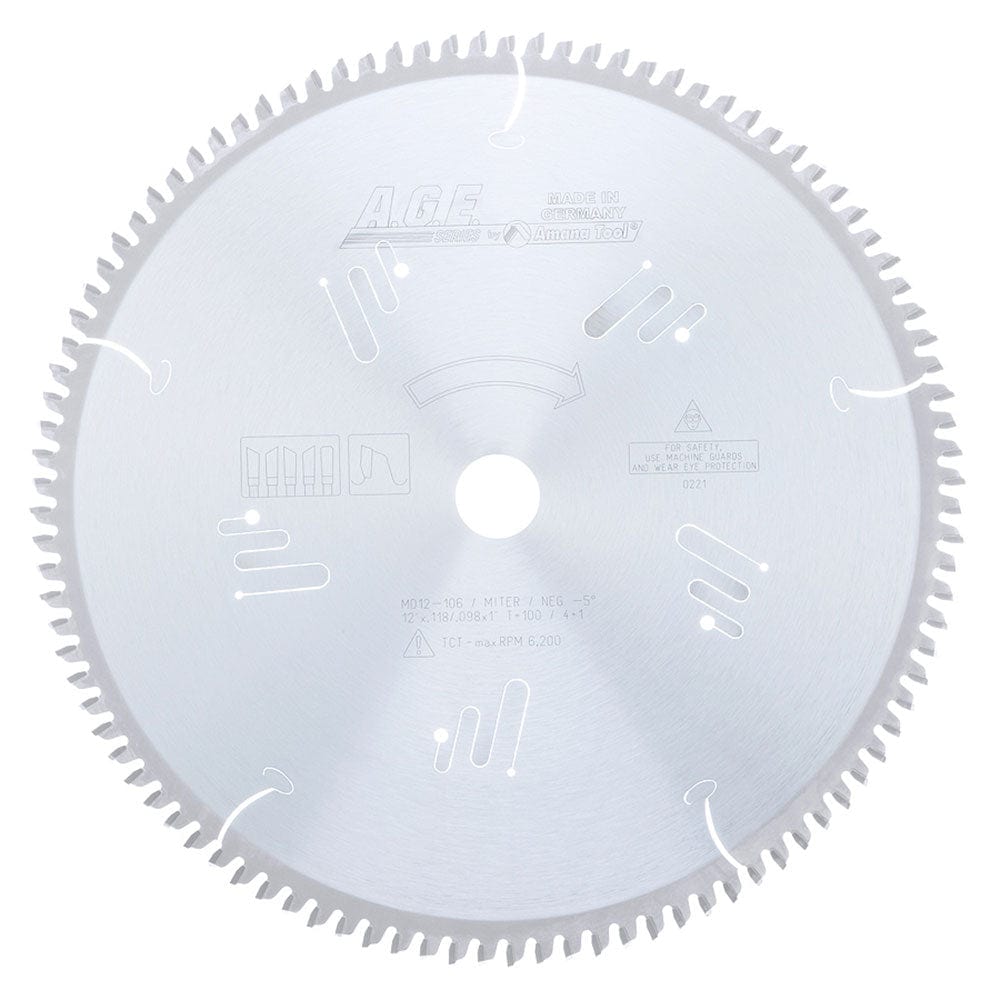 12" X 100 Heavy Miter Blade 4+1, -5 Degree 1"Bore alt 0