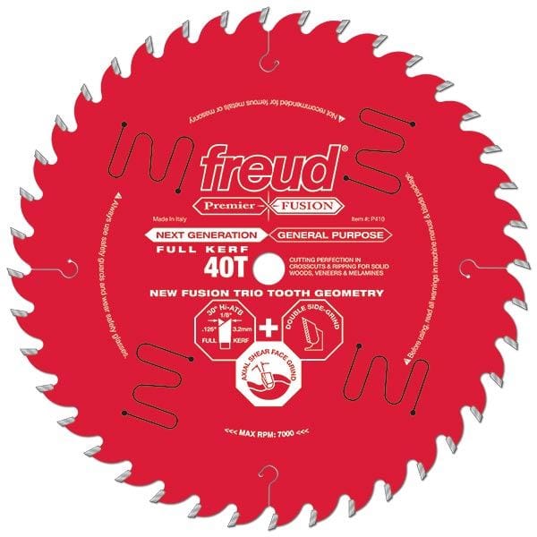 P412 Premier Fusion Crosscut & Rip Blade, 12" diameter, 1" arbor, 48 teeth, 30 degree Hi-ATB alt 0