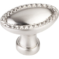 Lindos Oblong Knob, 1-3/8" O.L., Satin Nickel alt 0
