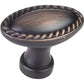 Lindos Oblong Knob, 1-3/8" O.L., Brushed Oil Rubbed Bronze alt 0