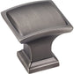 Annadale Square Pillow Top Knob, 1-1/4" O.L., Brushed Pewter alt 0