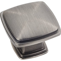 Milan 1 Plain Square Knob, 1-3/16" O.L.,, Brushed Pewter alt 0
