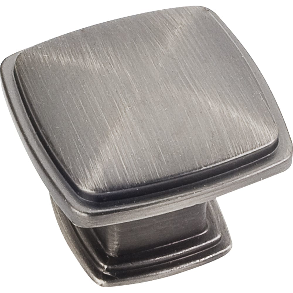 Milan 1 Plain Square Knob, 1-3/16" O.L.,, Brushed Pewter alt 0