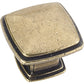 Milan 1 Plain Square Knob, 1-3/16" O.L.,,  Distressed Antique Brass alt 0