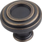 Lafayette Knob, 1-3/8" Dia.,  Antique Brushed Satin Brass alt 0