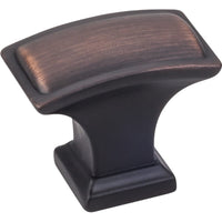 Annadale Rectangle Pillow Top Knob, 1-1/2" O.L., Brushed Oil Rubbed Bronze alt 0