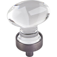 Harlow Small Football Glass Knob, 1-1/4" O.L.,  Brushed Pewter alt 0