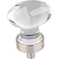 Harlow Small Football Glass Knob, 1-1/4" O.L.,  Satin Nickel alt 0