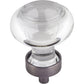 Harlow Small Button Glass Knob, 1-7/16" Dia.,  Brushed Pewter alt 0