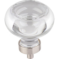  Harlow Large Button Glass Knob, 1-3/4" Dia.,  Satin Nickel alt 0