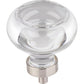  Harlow Large Button Glass Knob, 1-3/4" Dia.,  Satin Nickel alt 0