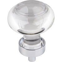 Harlow Small Button Glass Knob, 1-7/16" Dia.,  Polished Chrome alt 0