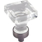  Harlow Small Square Glass Knob 1" O.L.,  Brushed Pewter alt 0