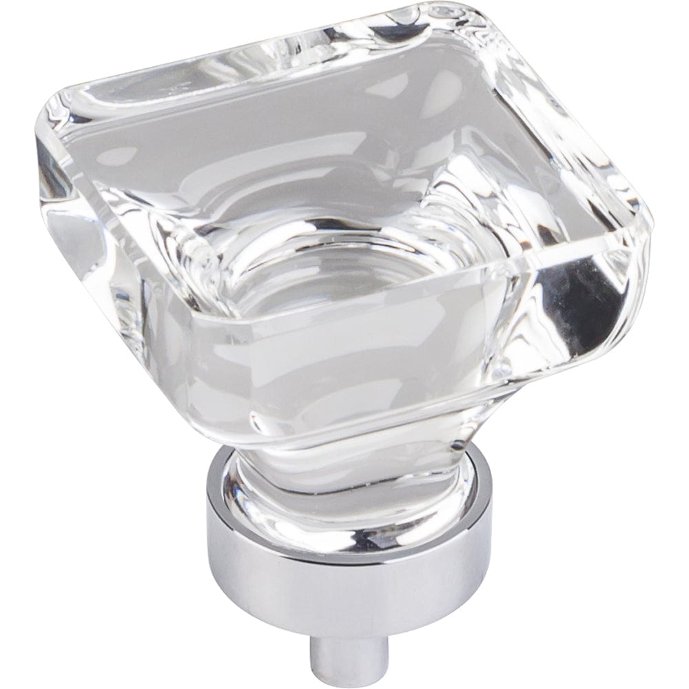 Harlow Large Square Glass Knob, 1-3/8" O.L., Polished Chrome alt 0