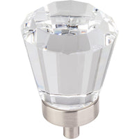 Harlow Large Tapered Glass Knob, 1-1/4" Dia.,  Satin Nickel alt 0